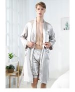 Men's Satin Robe and Shorts