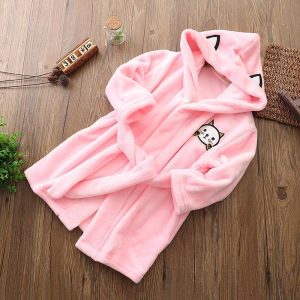Pink Cat Bathrobe for Girls