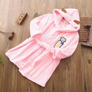 Pink Dog Bathrobe for Girls