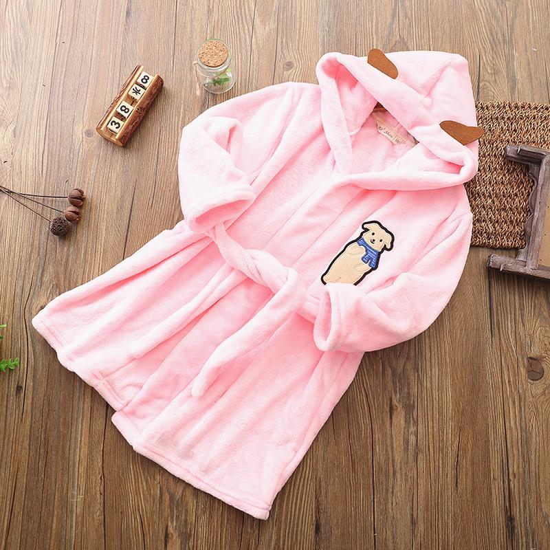 Pink Dog Bathrobe for Girls