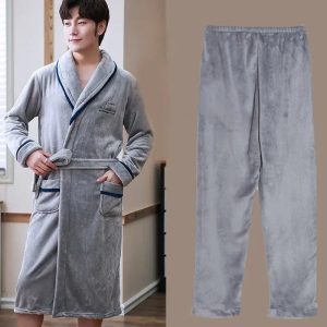 Cozy Grey Men's Bathrobe
