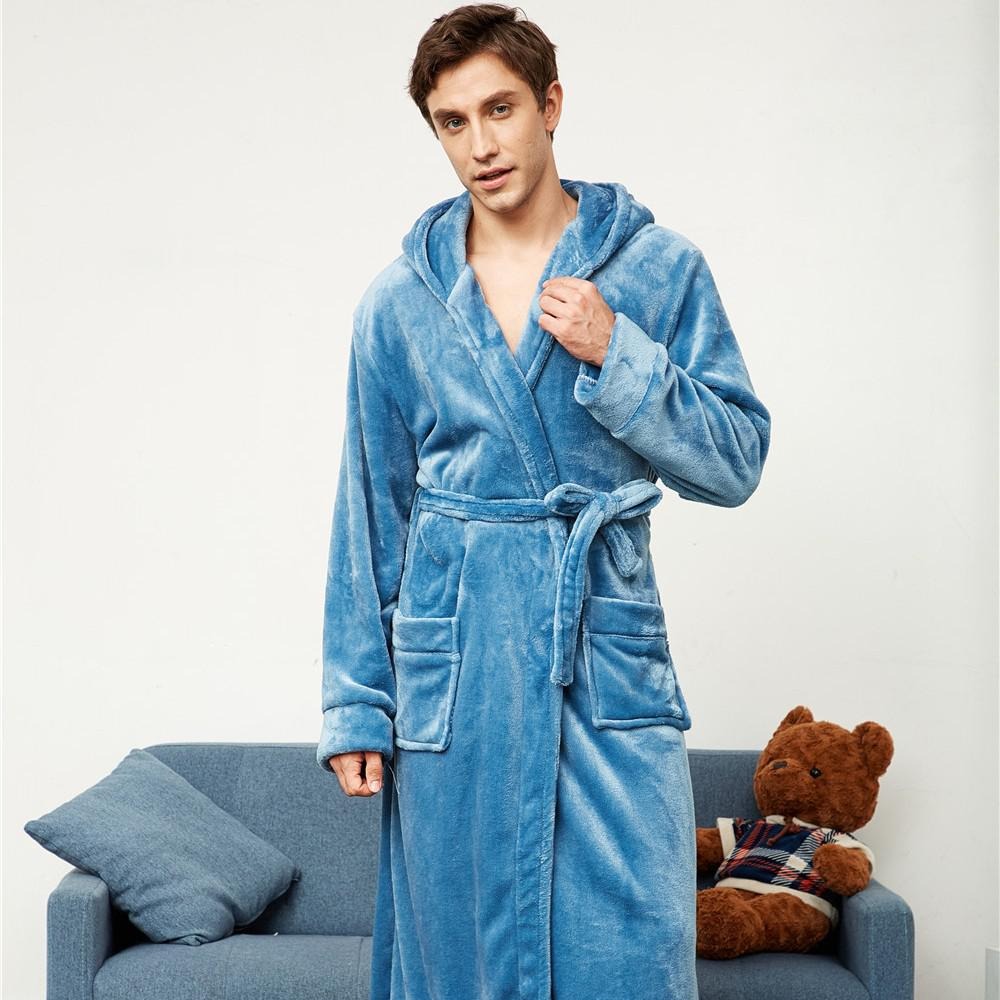 Men's Blue Bathrobe