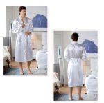 Men's Solid White Satin Robe