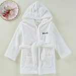 White Hooded Bathrobe for Childre