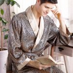 Men's Patterned Satin Robe