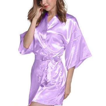 Light Purple Satin Robe for Women