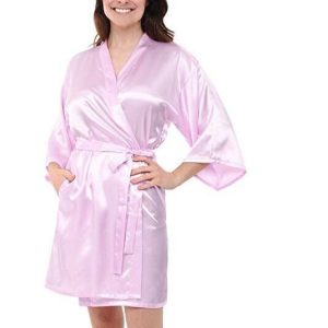 Women's Pink Satin Robe