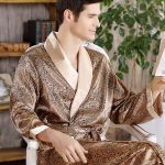 Men's Gold Satin Robe