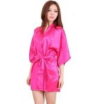Hot Pink Satin Robe for Women