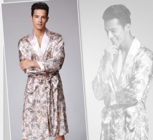 Peignoir Satin Homme Kimono