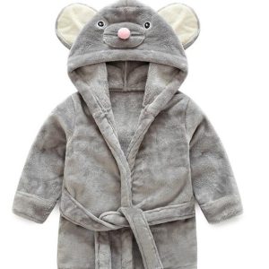 Grey Bear Bathrobe for Kids