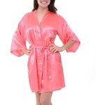 Women's Salmon Satin Robe