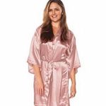 Women's Short Pink Satin Robe