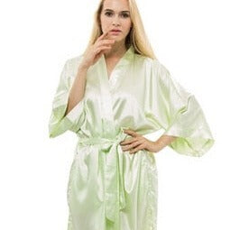 Women's Mint Green Satin Robe