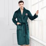 Men's Dark Green Fleece Robe