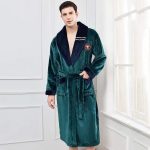 Men's Green Fleece Robe