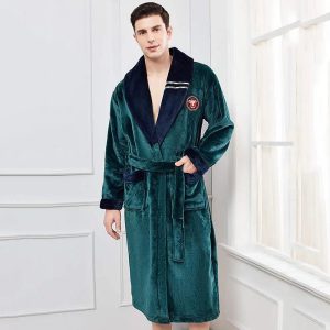Men's Green Fleece Robe