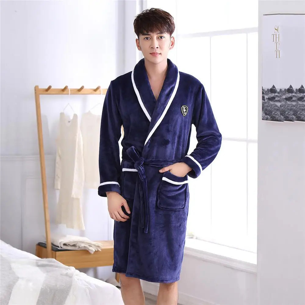 Men's Fleece Bathrobe - Image 2