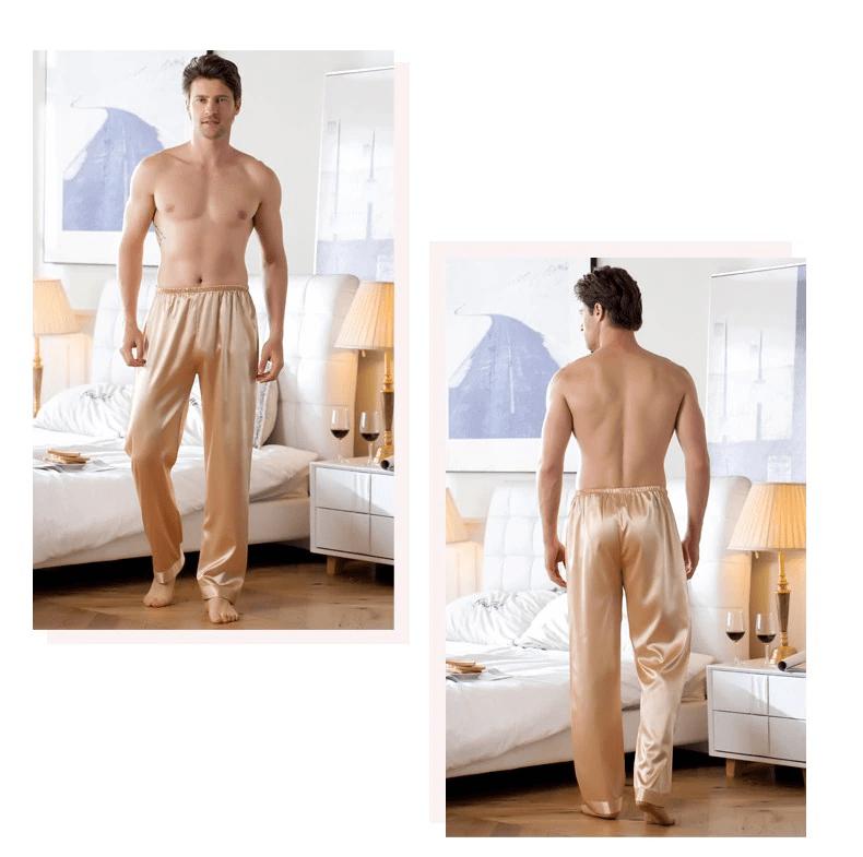 Men's Champagne Satin Robe - Image 3