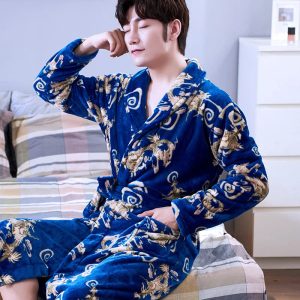 Men's Royal Blue Bathrobe