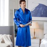 Men's Electric Blue Satin Robe