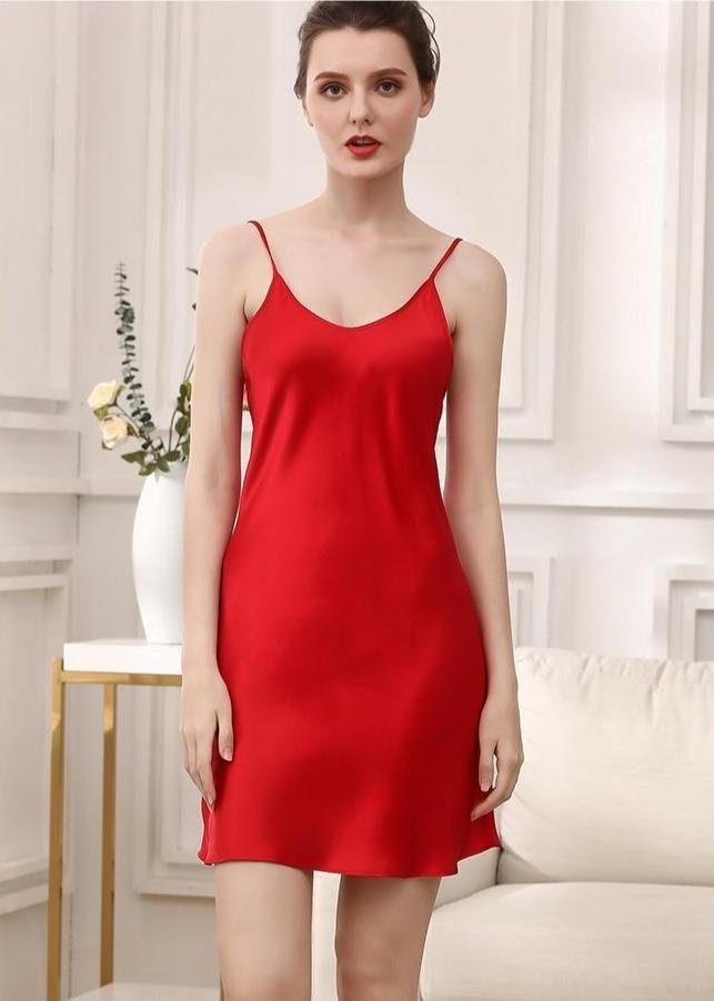 Red Silk Kimono (and chemise)