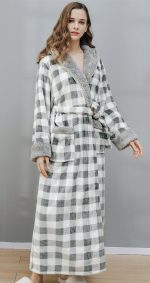 Grey Checkered Bathrobe