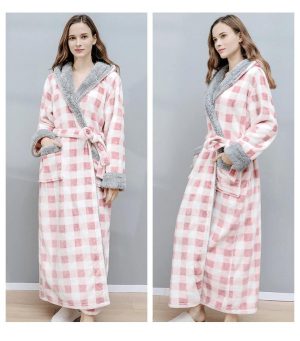 pink plaid bathrobe