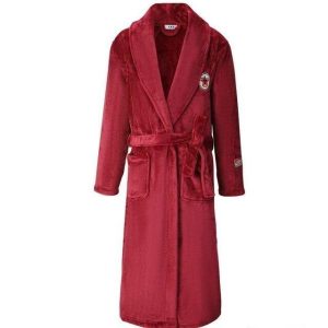 Vibrant Coral Fleece Bathrobe