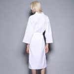 Women's White Cotton Bathrobe