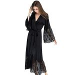 Long Black Lace Robe