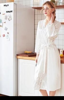 White Satin Robe