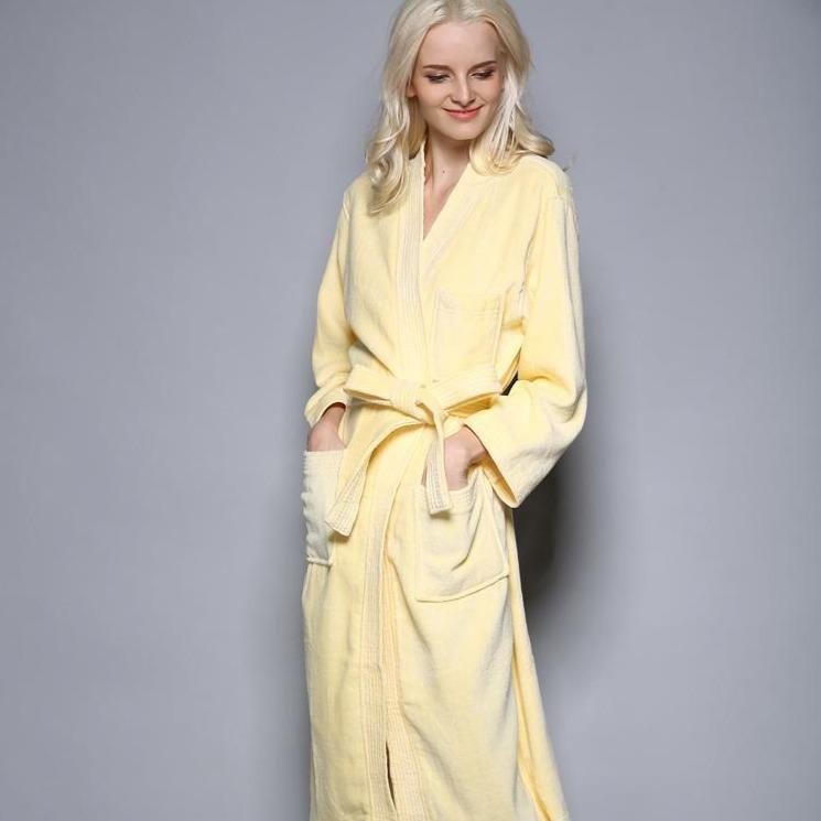 Yellow Terry Cloth Bathrobe - Image 2