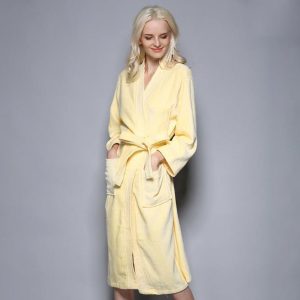 Yellow Terry Cloth Bathrobe