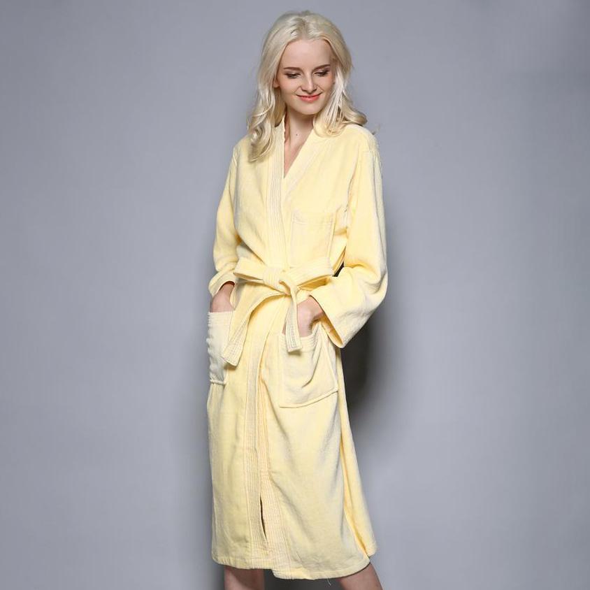 Yellow Terry Cloth Bathrobe