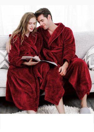 Women's Burgundy Bathrobe