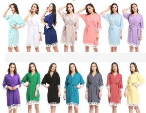 women's short cotton bathrobe