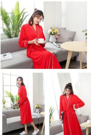 Women's Long Cotton Bathrobe