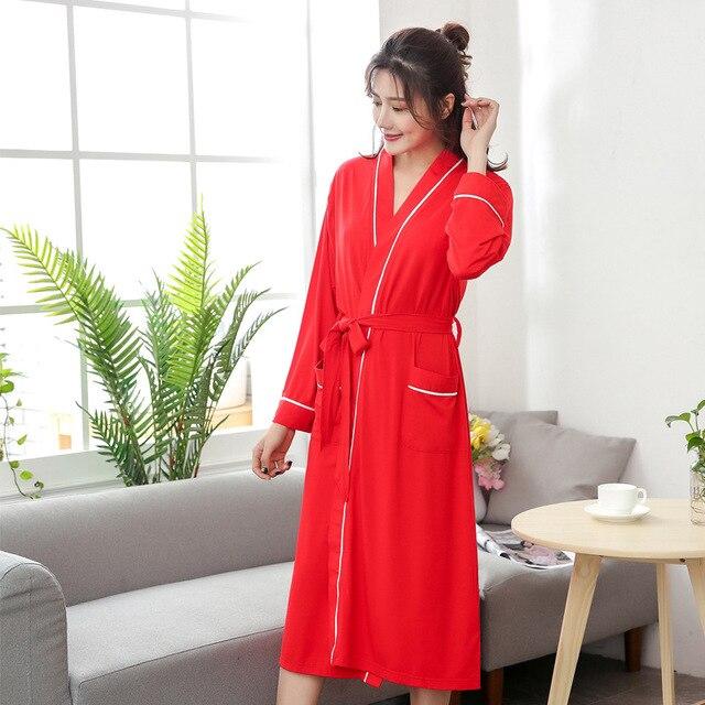 Women's Long Cotton Bathrobe - Image 2