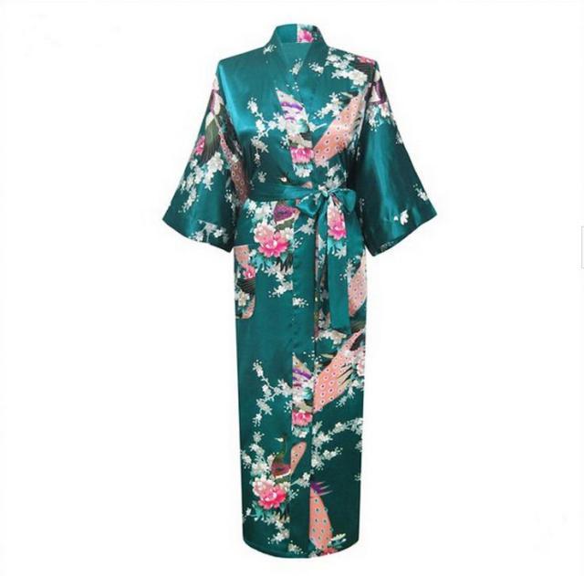 Women's Long Satin Kimono Robe
