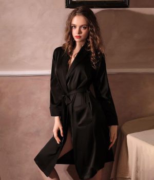 Women's Lightweight Black Robe