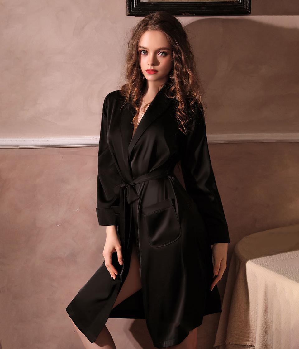 Women's Lightweight Black Robe