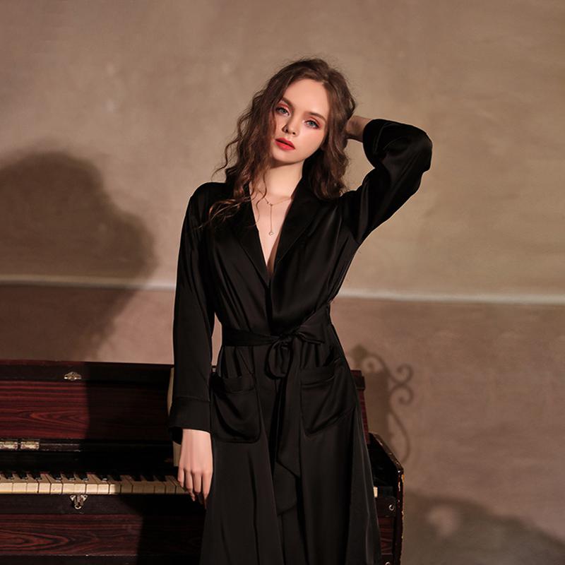 Women's Lightweight Black Robe - Image 2