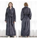 Women's Long Grey Bathrobe
