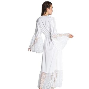 Long White Satin Robe