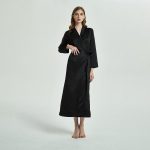 Long Black Satin Robe