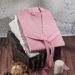 Pink Waffle-Weave Bathrobe
