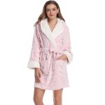Short Pink Plush Robe