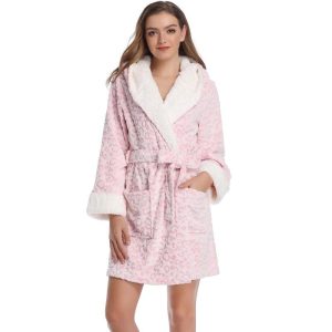 Short Pink Plush Robe