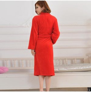 Women's Red Fleece Robe
